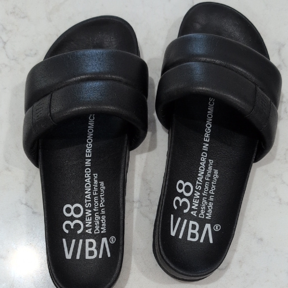 Black Women's Ergonomic Slide Sandals